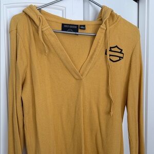 Harley-Davidson Women's Mustard Hooded Shirt